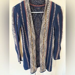 Woven Blue and White Women's Sweater